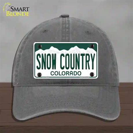 Snow Country Colorado Novelty License Plate Hat Unconstructed Cotton / Charcoal