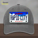 Rapid City South Dakota Novelty License Plate Hat Unconstructed Cotton / Charcoal