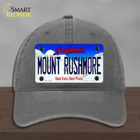 Mount Rushmore South Dakota Novelty License Plate Hat Unconstructed Cotton / Charcoal