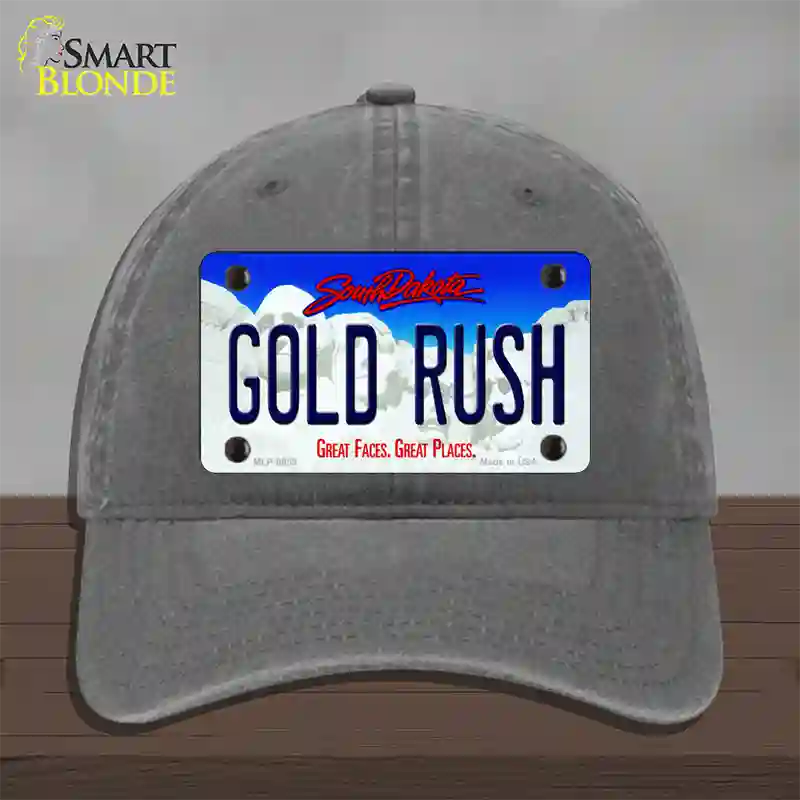 Gold Rush South Dakota Novelty License Plate Hat Unconstructed Cotton / Charcoal