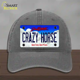 Crazy Horse South Dakota Novelty License Plate Hat Unconstructed Cotton / Charcoal