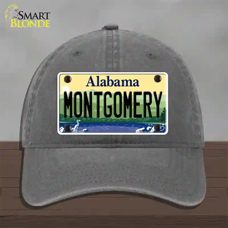 Montgomery Alabama Novelty License Plate Hat Unconstructed Cotton / Charcoal