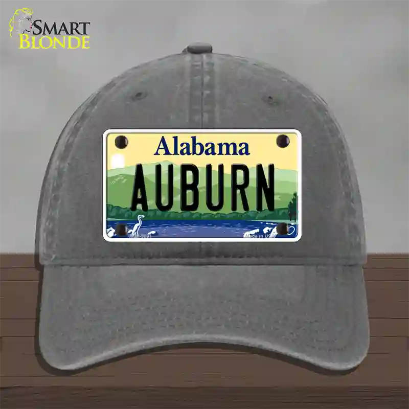 Auburn Alabama Novelty License Plate Hat Unconstructed Cotton / Charcoal