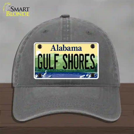 Gulf Shores Alabama Novelty License Plate Hat Unconstructed Cotton / Charcoal