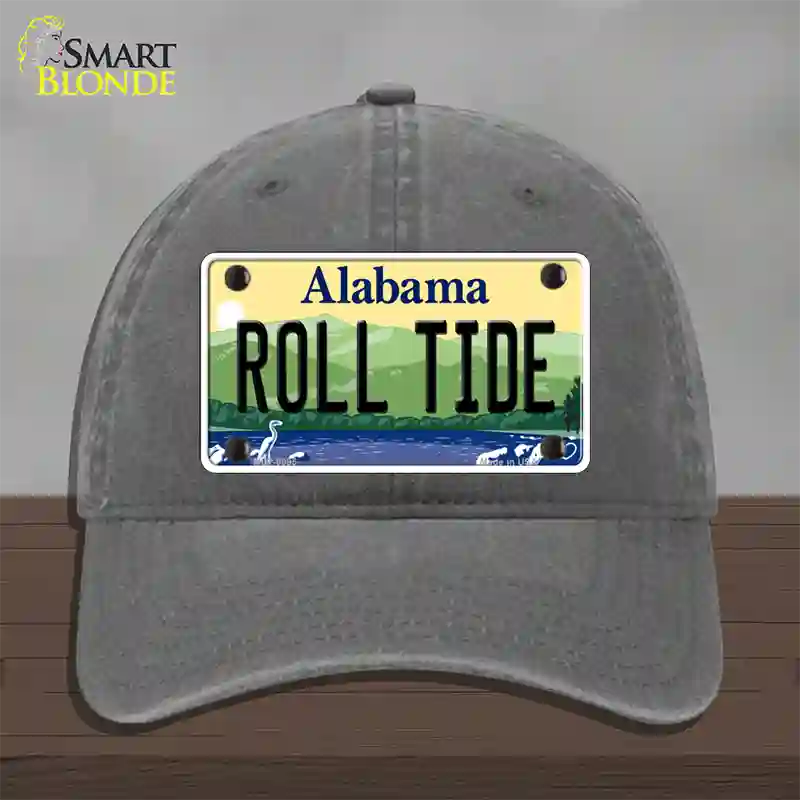 Roll Tide Alabama Novelty License Plate Hat Unconstructed Cotton / Charcoal