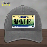 Bama Girl Alabama Novelty License Plate Hat Unconstructed Cotton / Charcoal