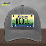 Rebel Alabama Novelty License Plate Hat Unconstructed Cotton / Charcoal