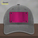 Pink Metallic Solid Novelty License Plate Hat Unconstructed Cotton / Charcoal