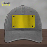 Yellow Metallic Solid Novelty License Plate Hat Unconstructed Cotton / Charcoal