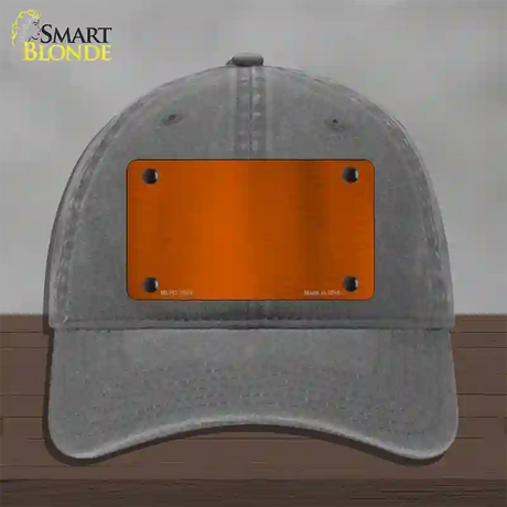 Orange Metallic Solid Novelty License Plate Hat Unconstructed Cotton / Charcoal