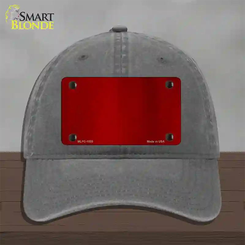 Red Metallic Solid Novelty License Plate Hat Unconstructed Cotton / Charcoal