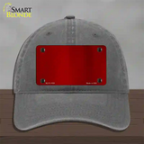 Red Metallic Solid Novelty License Plate Hat Unconstructed Cotton / Charcoal