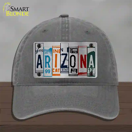 Arizona License Plate Art Novelty License Plate Hat Unconstructed Cotton / Charcoal