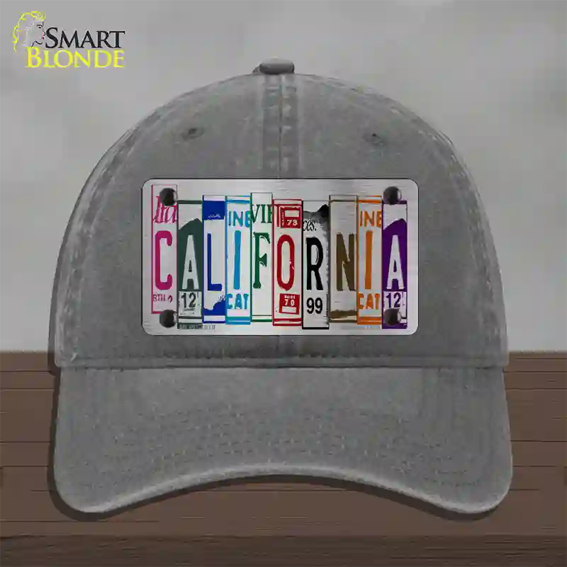 California License Plate Art Novelty License Plate Hat Unconstructed Cotton / Charcoal