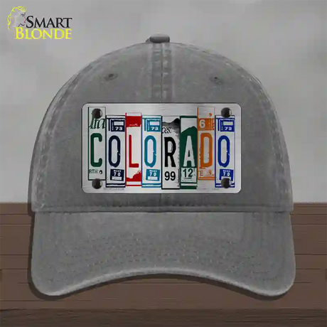 Colorado License Plate Art Novelty License Plate Hat Unconstructed Cotton / Charcoal