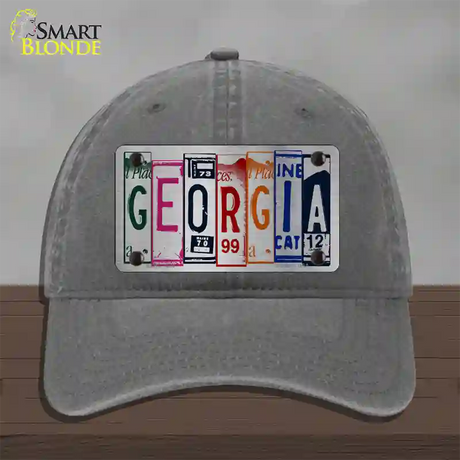 Georgia License Plate Art Novelty License Plate Hat Unconstructed Cotton / Charcoal