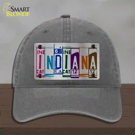 Indiana License Plate Art Novelty License Plate Hat Unconstructed Cotton / Charcoal