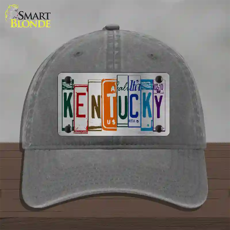 Kentucky License Plate Art Novelty License Plate Hat Unconstructed Cotton / Charcoal