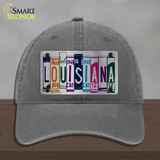 Louisiana License Plate Art Novelty License Plate Hat Unconstructed Cotton / Charcoal