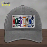 Maryland License Plate Art Novelty License Plate Hat Unconstructed Cotton / Charcoal