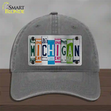 Michigan License Plate Art Novelty License Plate Hat Unconstructed Cotton / Charcoal