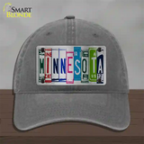 Minnesota License Plate Art Novelty License Plate Hat Unconstructed Cotton / Charcoal