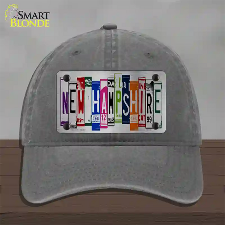 New Hampshire License Plate Art Novelty License Plate Hat Unconstructed Cotton / Charcoal