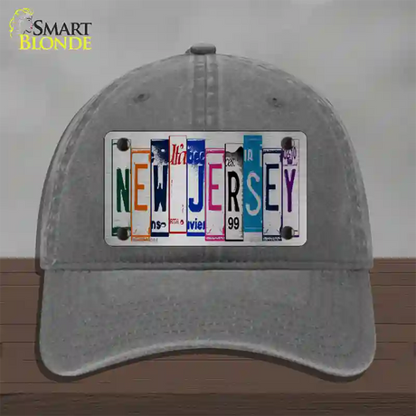 New Jersey License Plate Art Novelty License Plate Hat Unconstructed Cotton / Charcoal