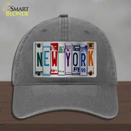 New York License Plate Art Novelty License Plate Hat Unconstructed Cotton / Charcoal