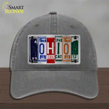 Ohio License Plate Art Novelty License Plate Hat Unconstructed Cotton / Charcoal