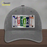 Utah License Plate Art Novelty License Plate Hat Unconstructed Cotton / Charcoal