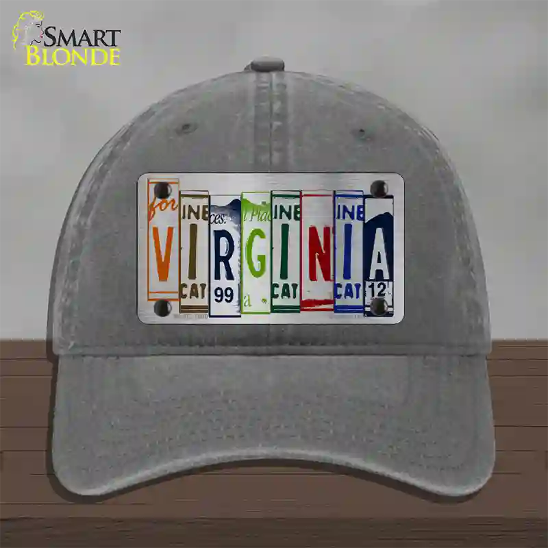 Virginia License Plate Art Novelty License Plate Hat Unconstructed Cotton / Charcoal