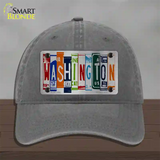 Washington License Plate Art Novelty License Plate Hat Unconstructed Cotton / Charcoal