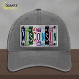 Wisconsin License Plate Art Novelty License Plate Hat Unconstructed Cotton / Charcoal