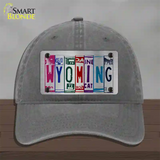 Wyoming License Plate Art Novelty License Plate Hat Unconstructed Cotton / Charcoal