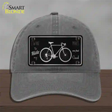 Bike Black Brushed Chrome Novelty License Plate Hat Unconstructed Cotton / Charcoal