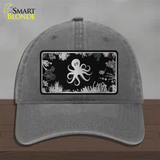 Octopus Black Brushed Chrome Novelty License Plate Hat Unconstructed Cotton / Charcoal