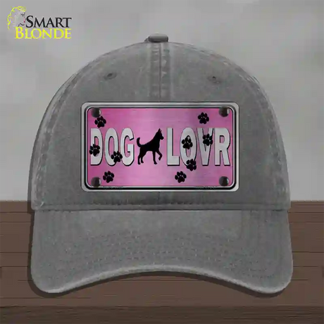 Dog Lover Pink Brushed Chrome Novelty License Plate Hat Tag Unconstructed Cotton / Charcoal