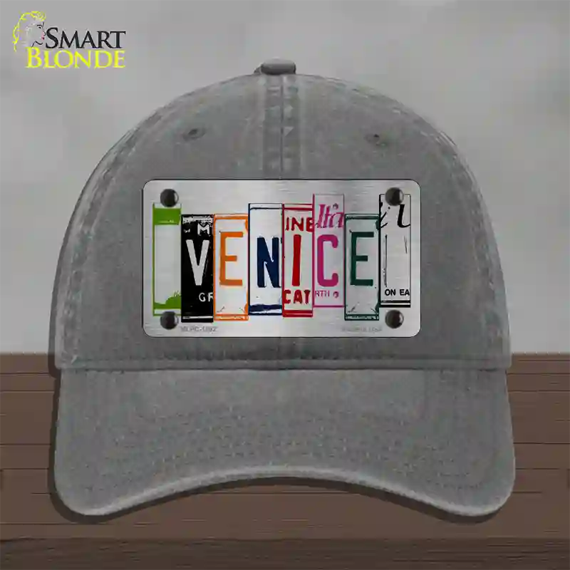 Venice License Plate Art Brushed Chrome Novelty License Plate Hat Tag Unconstructed Cotton / Charcoal