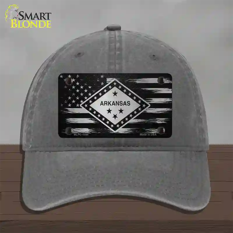 Arkansas Carbon Fiber Novelty License Plate Hat Unconstructed Cotton / Charcoal