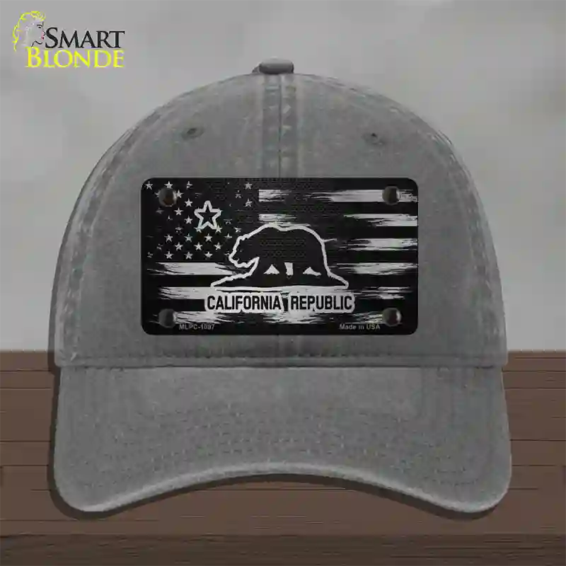 California Carbon Fiber Novelty License Plate Hat Unconstructed Cotton / Charcoal