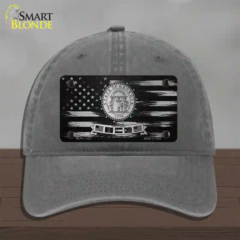 Georgia Carbon Fiber Novelty License Plate Hat Unconstructed Cotton / Charcoal