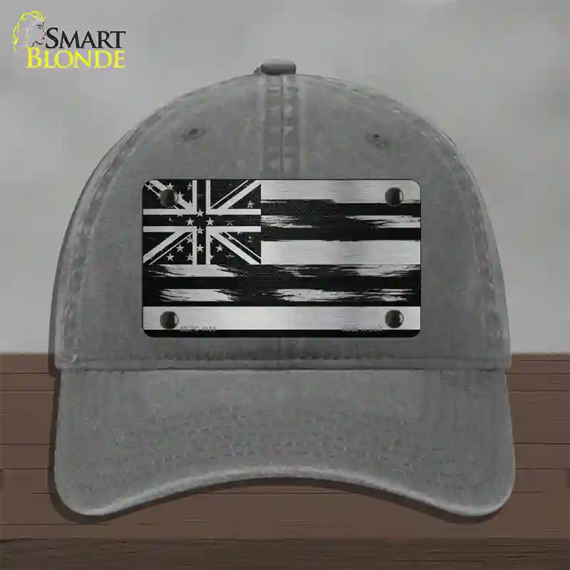 Hawaii Carbon Fiber Novelty License Plate Hat Unconstructed Cotton / Charcoal