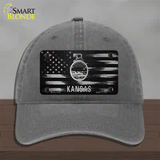 Kansas Carbon Fiber Novelty License Plate Hat Unconstructed Cotton / Charcoal