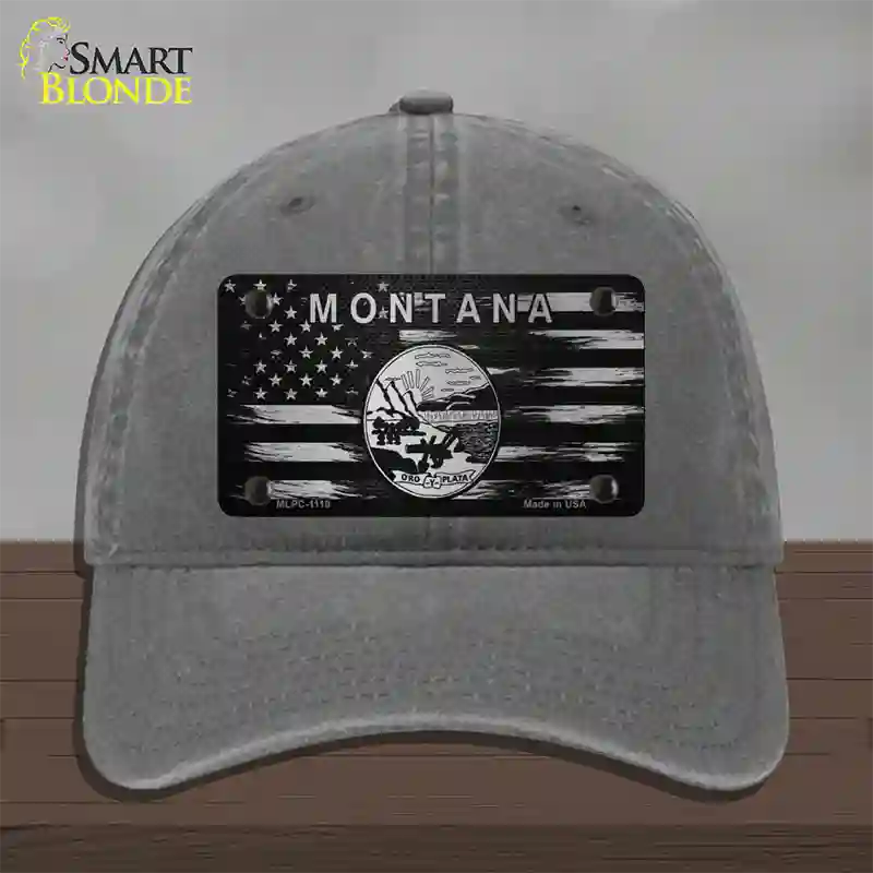 Montana Carbon Fiber Novelty License Plate Hat Unconstructed Cotton / Charcoal