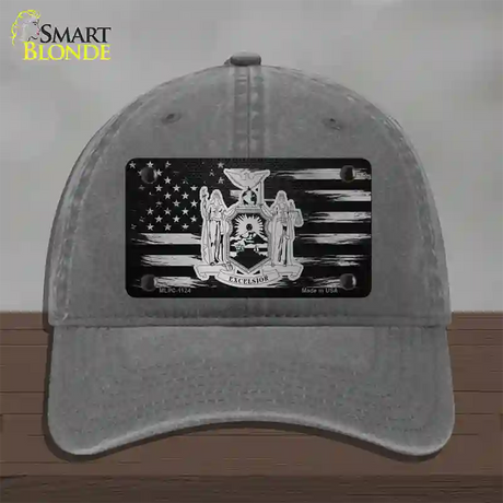 New York Carbon Fiber Novelty License Plate Hat Unconstructed Cotton / Charcoal