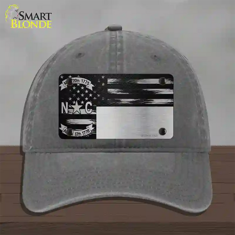 North Carolina Carbon Fiber Novelty License Plate Hat Unconstructed Cotton / Charcoal