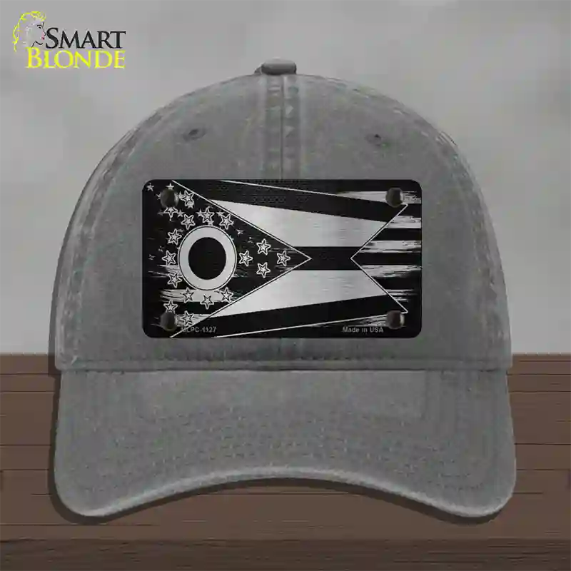 Ohio Carbon Fiber Novelty License Plate Hat Unconstructed Cotton / Charcoal