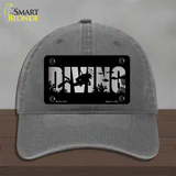 Diving Brushed Chrome Novelty License Plate Hat Unconstructed Cotton / Charcoal