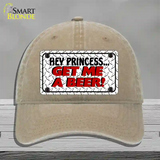 Get Me a Beer Novelty License Plate Hat Unconstructed Cotton / Khaki